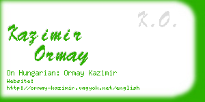 kazimir ormay business card